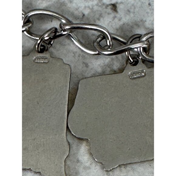 Sterling Silver Midwest States Travel Enamel Charm Bracelet - Picture 7 of 7
